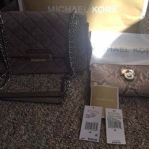 Rare Michael Kors large leather lilac shoulder bag